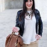 outfit pantaloni risskio borsa michael kors giacchetto koralline