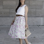 outfit anni cinquanta gonna ruota midi skirt chicwish sandali vernice fashion blogger roma