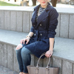 outfit alla marinara primavera trench lidl skinny jeans mocassini