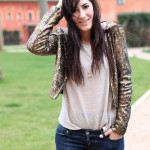 outfit casual giacchetto billabong paillettes skinny jeans