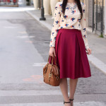 outfit primavera vintage bon ton gonna a ruota blusa trench