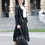 outfit pantaloni culottes borsa piero guidi acconciatura treccia