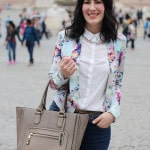 outfit primavera blazer floreale fashion blogger roma