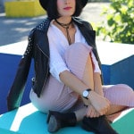 outfit pantaloni culotte plissettati shein
