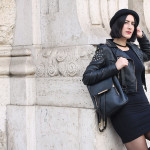 outfit universita little black dress roma coppedè