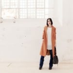 outfit jeans zampa camel coat