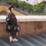 outfit casual con kimono di seta